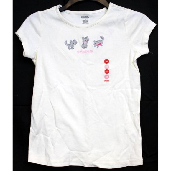 2008 Gymboree Classroom Kitty White Shirt Grey Cats Princess Tee BTS Playful Fun - Picture 1 of 5